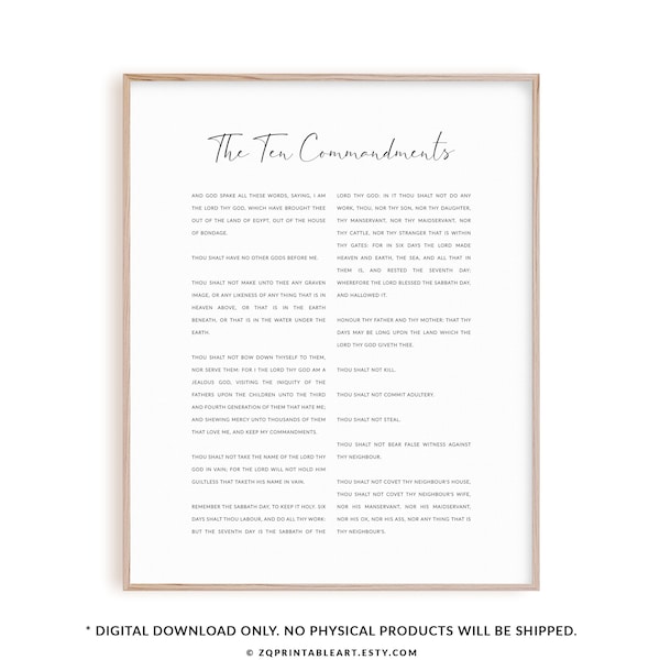 Ten Commandments Etsy