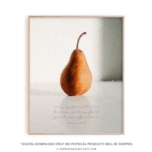 Fruits of the Spirit bible verse artwork, Christian wall art poster, modern scripture print, Galatians 5:22-23