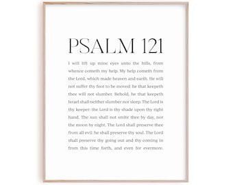 Psalm 121 Bible Verse Wall Art: Minimalist Christian Poster (Digital Download)