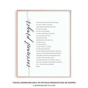 The Covenant Prayer Print Christian Wall Art Poster Wesley Covenant The Covenant Prayer Print Christian Wall Art Poster Wesley Covenant
