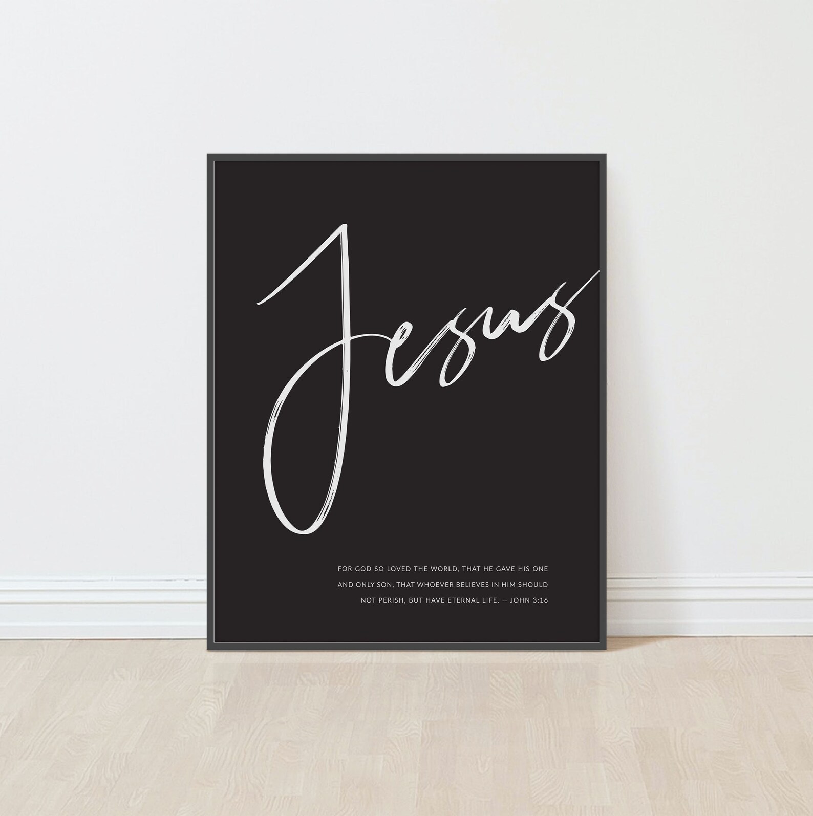 John 3:16 Bible Verse Printable Wall Art Christian Scripture - Etsy