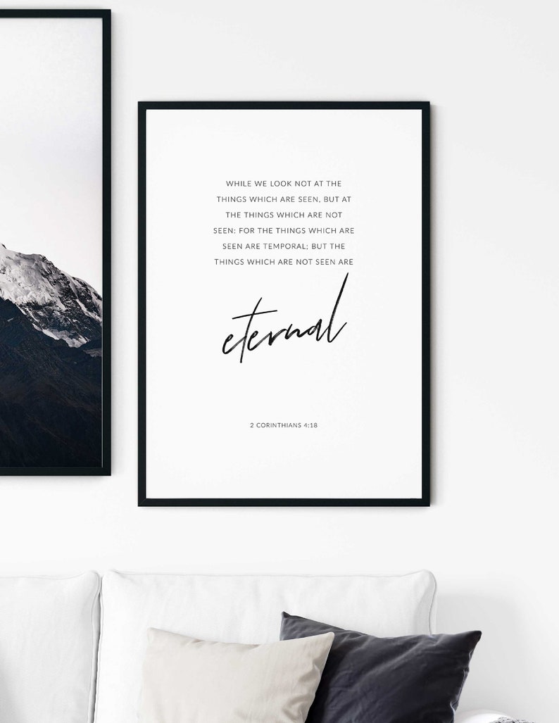2 Corinthians 4:18 Bible Verse Printable Wall Art, Christian Scripture ...