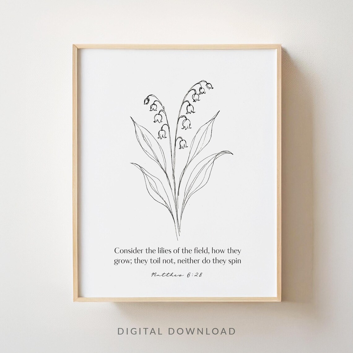 Matthew 6:28 Consider the Lilies Wall Art, Modern Christian Artwork ...