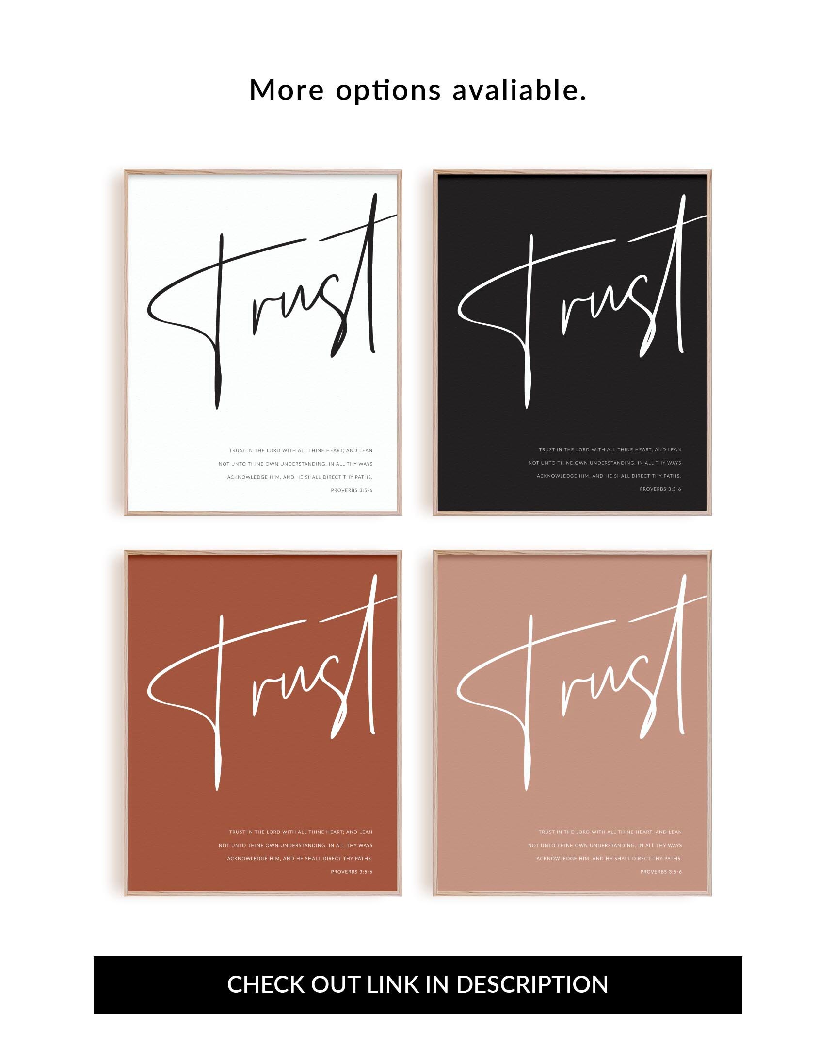 Proverbs 3:5-6 Trust in the Lord, Modern Christian Scripture Wall Art ...
