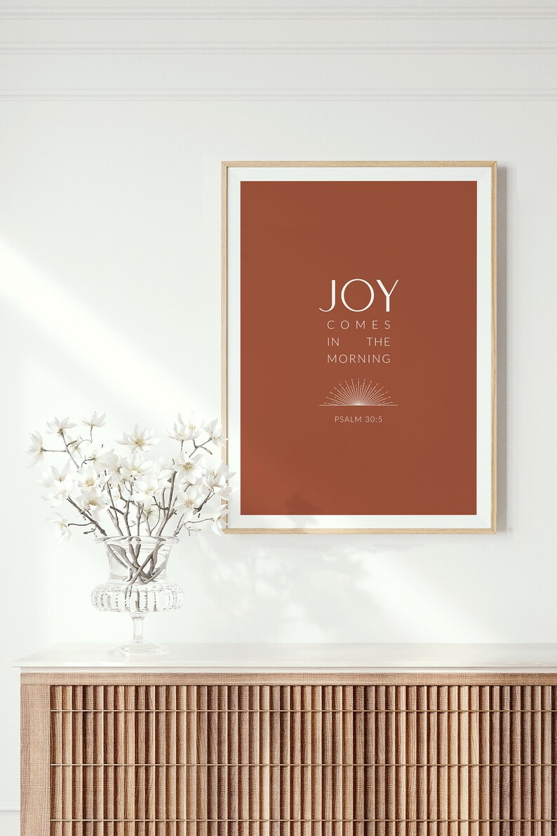 Psalm 30:5 Bible Verse Printable Wall Art Modern Christian | Etsy