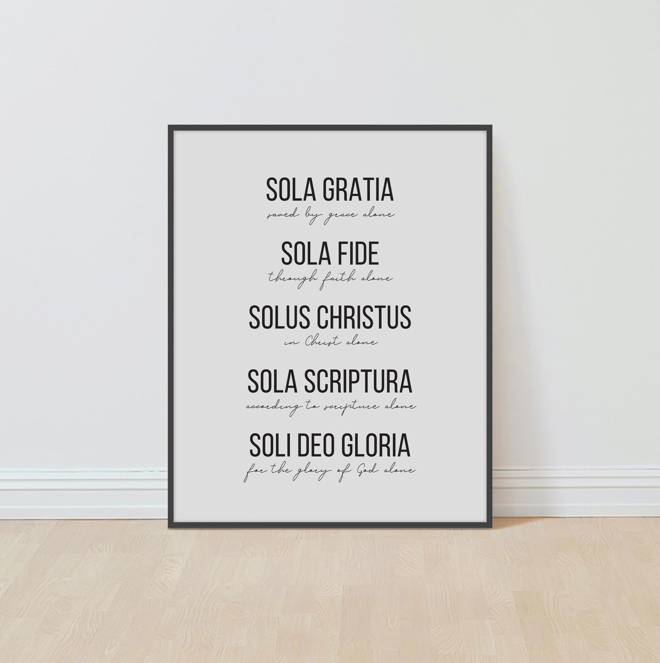 5 Solas Five Solas Print Printable Wall Art Soli Deo Gloria - Etsy
