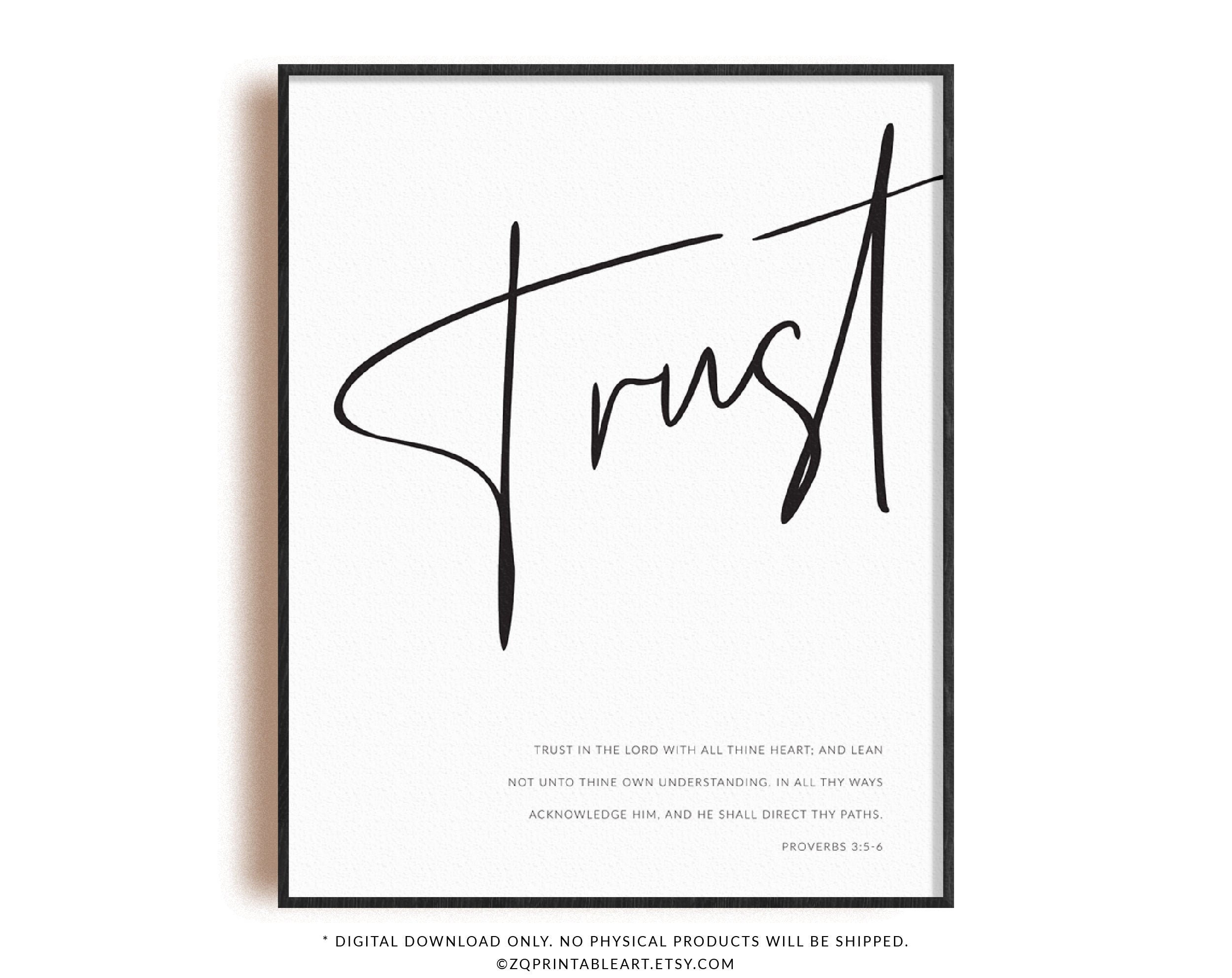 Proverbs 3:5-6 Trust in the Lord, Modern Christian Scripture Wall Art ...