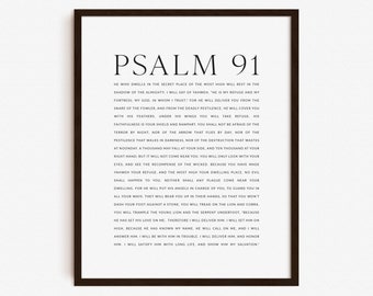 Psalm 91 Rest in the shadow of the Almighty Bible Verse Wall Art, Modern Christian Print, Scripture Print Poster
