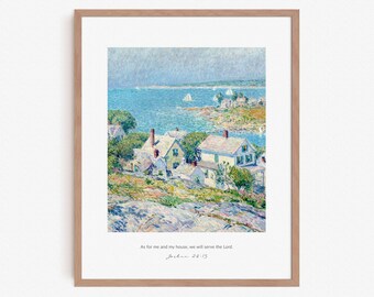 Joshua 24:15 Bible Verse Wall Art, Christian Artwork Print, Scripture Poster, as for me and my house we will serve the Lord Print