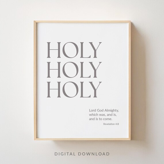Revelation 4:8 Holy is the Lord, Bible Verse Wall Art, Modern