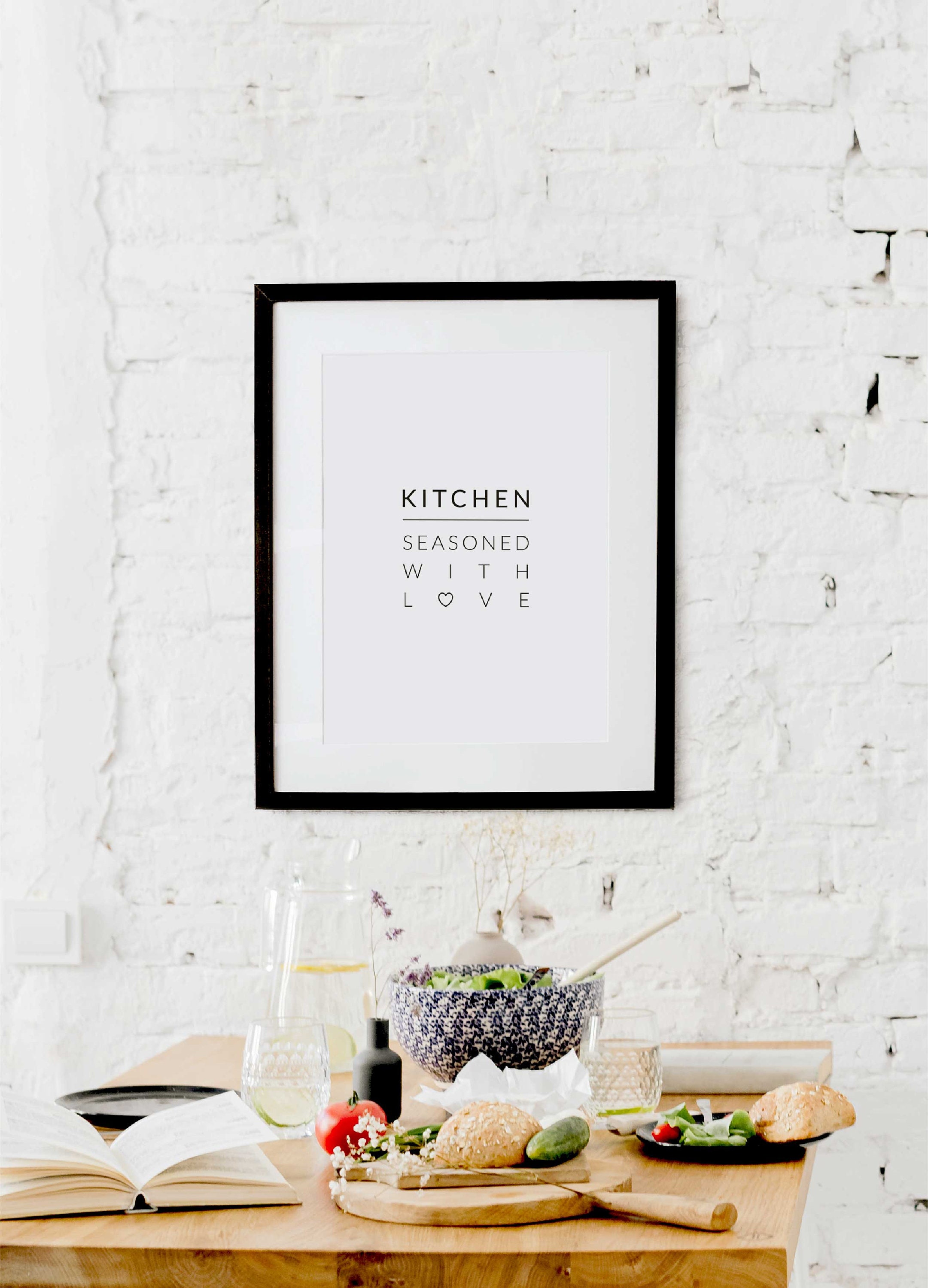Simple Kitchen Posters Kitchen Wall Art Print, Printable Poster Decor, Kitchen Seasoned With ...