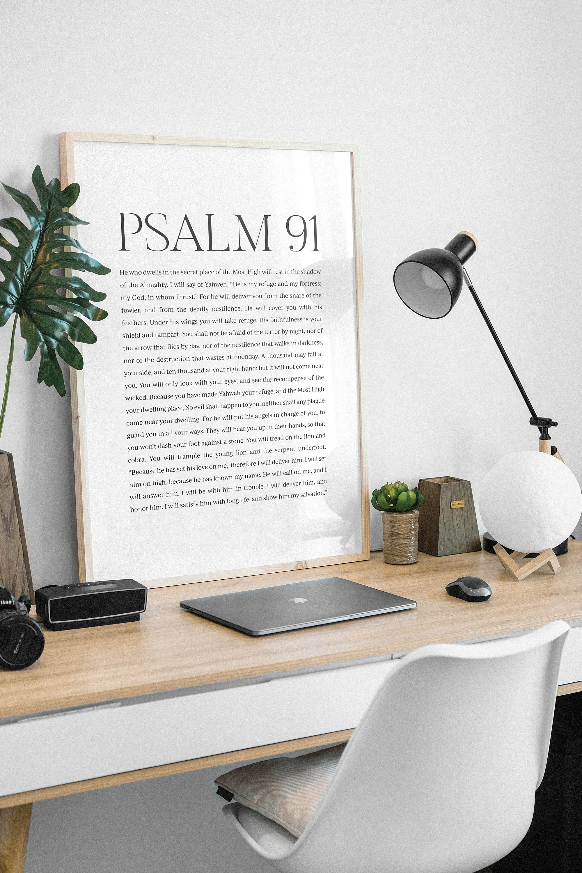 Psalm 91 Bible Verse Wall Art, Christian Scripture Poster Print, Modern ...