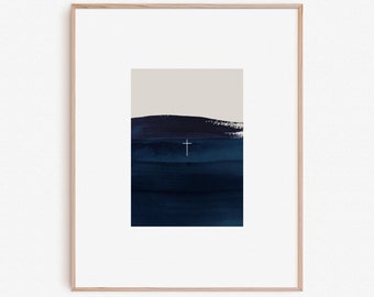 Isaiah 43:2 When you pass through the waters,  Modern Christian Wall Art, Abstract Bible Art Poster, Contemporary Christian Artwork