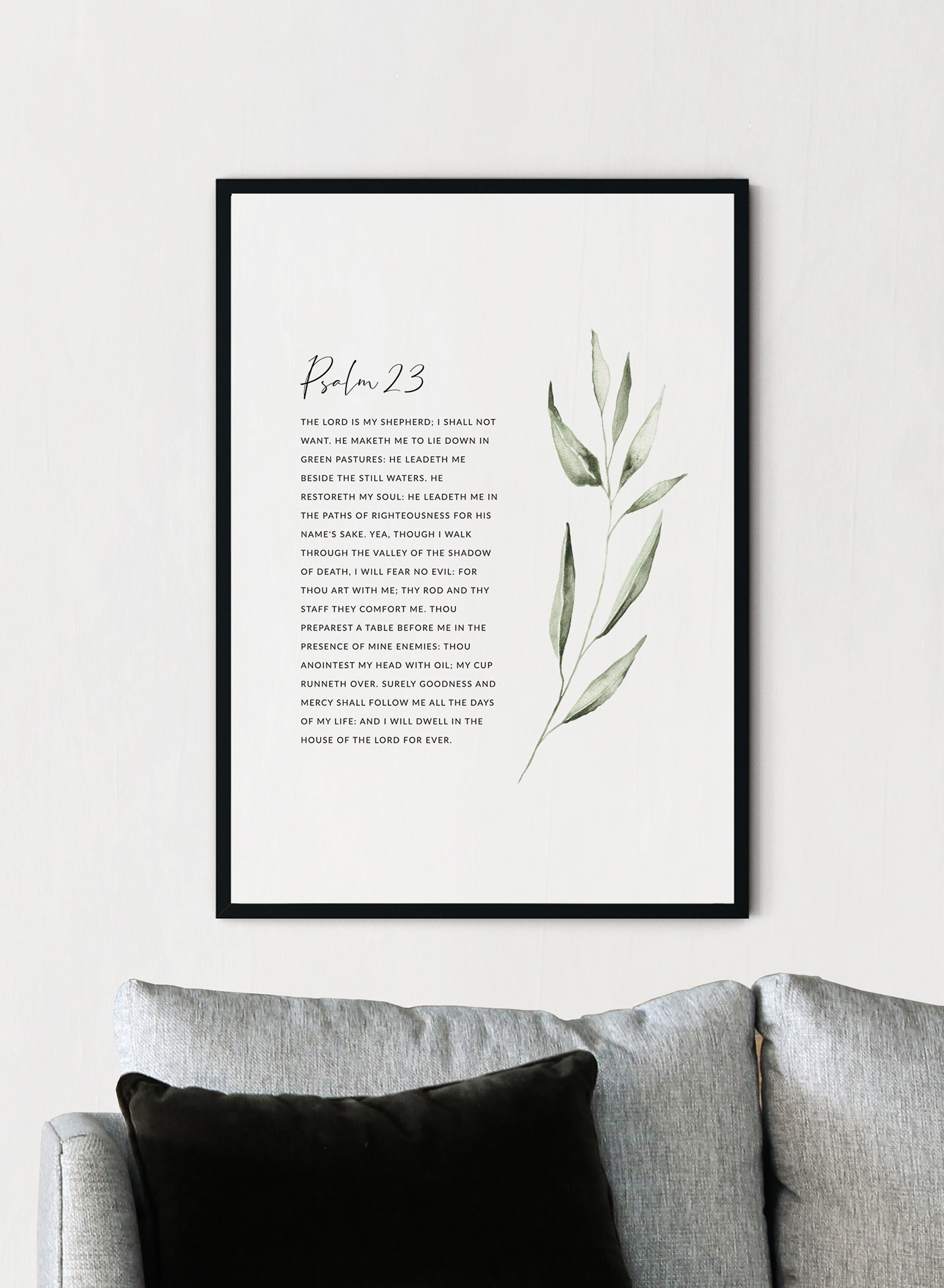 Psalm 23 Bible Verse Wall Art Christian Scripture Printable | Etsy