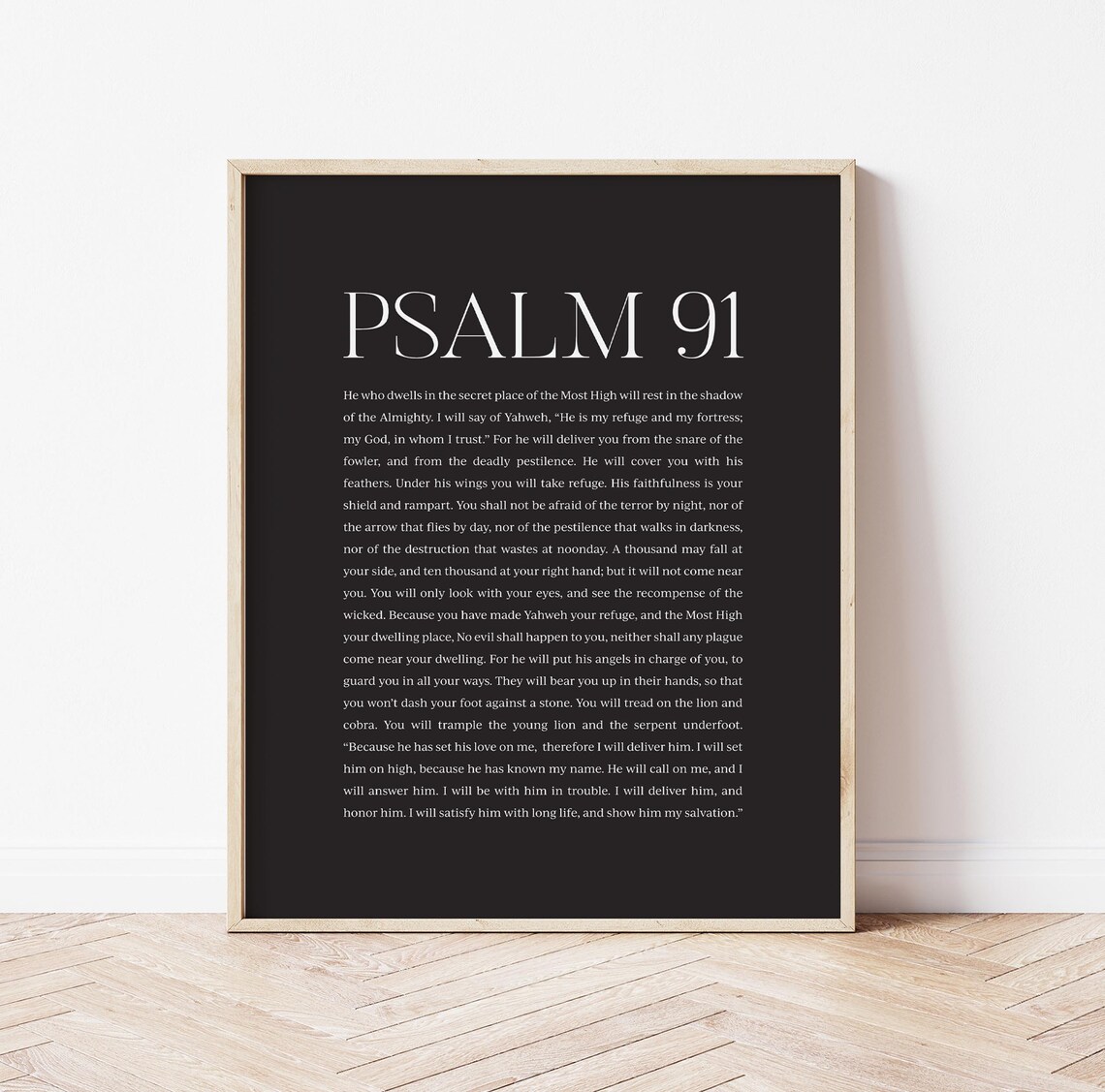 Psalm 91 Bible Verse Wall Art Printable, Christian Poster, Scripture ...