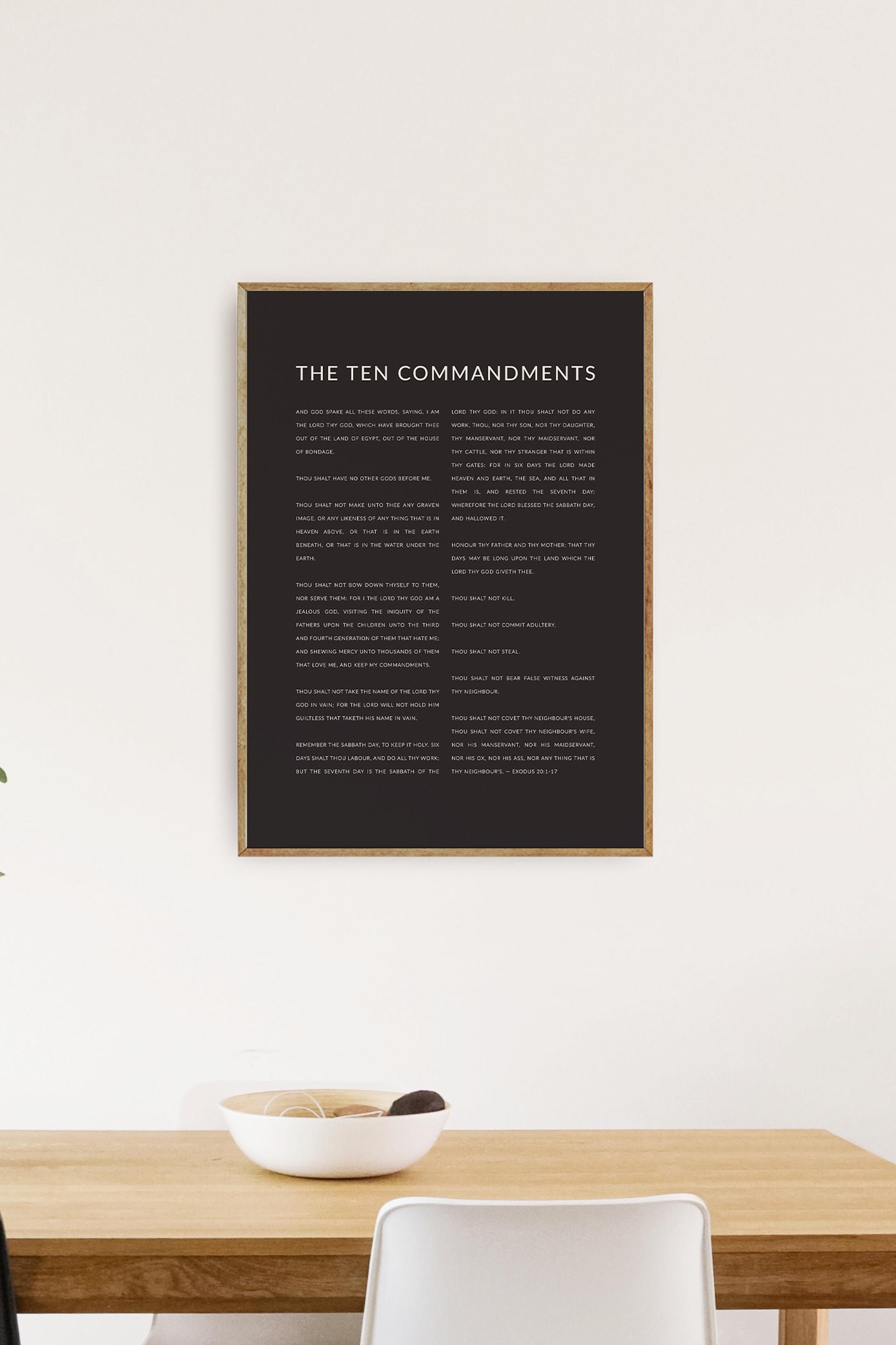 Ten Commandments Scripture Drawing The Ten Commandments Wall Art, Christian Bible Verse Wall Art Printable ...