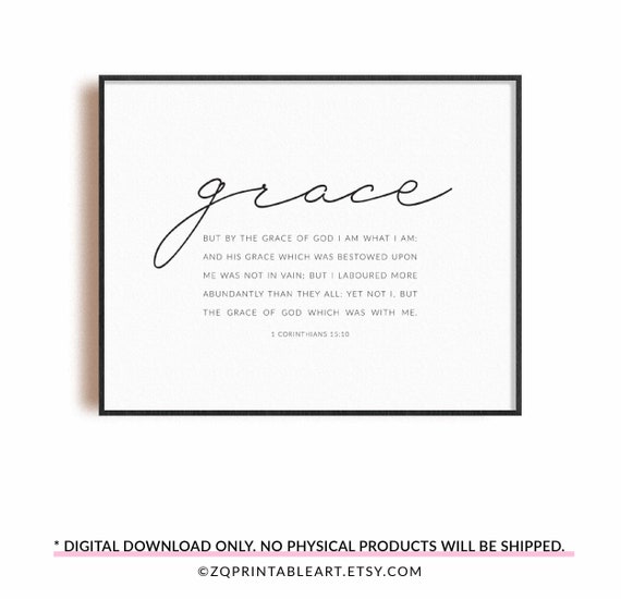 By the Grace of God Horizontal Scripture Wall Art Christian | Etsy