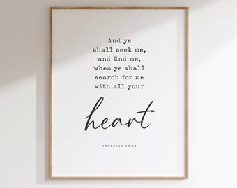 エレミヤ書29章13節、欽定訳聖書、聖書の写真、神を求める、ハート、花