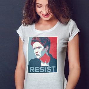 Maddow Resists Pay Attention To Trump Political News Resistance 2020 T-shirt Men's Unisex and Ladies Slim Fit Sizes image 1