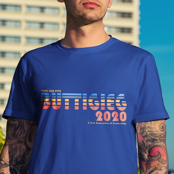 Pete Buttigieg For 2020 - Vintage Indiana Edition - Trump Russia Political Resistance 2020 T-shirt - Men's Unisex and Ladies Slim Fit Sizes