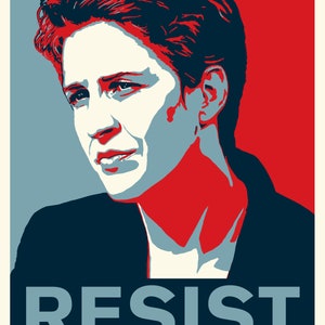Maddow Resists Pay Attention To Trump Political News Resistance 2020 T-shirt Men's Unisex and Ladies Slim Fit Sizes image 3