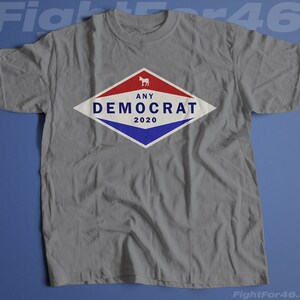 The 2020 Pledge, Vote Any Democrat Trump Political Resistance 2020 T-shirt Men's Unisex and Ladies Slim Fit Sizes image 2