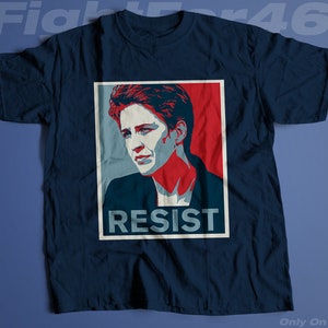 Maddow Resists Pay Attention To Trump Political News Resistance 2020 T-shirt Men's Unisex and Ladies Slim Fit Sizes image 2