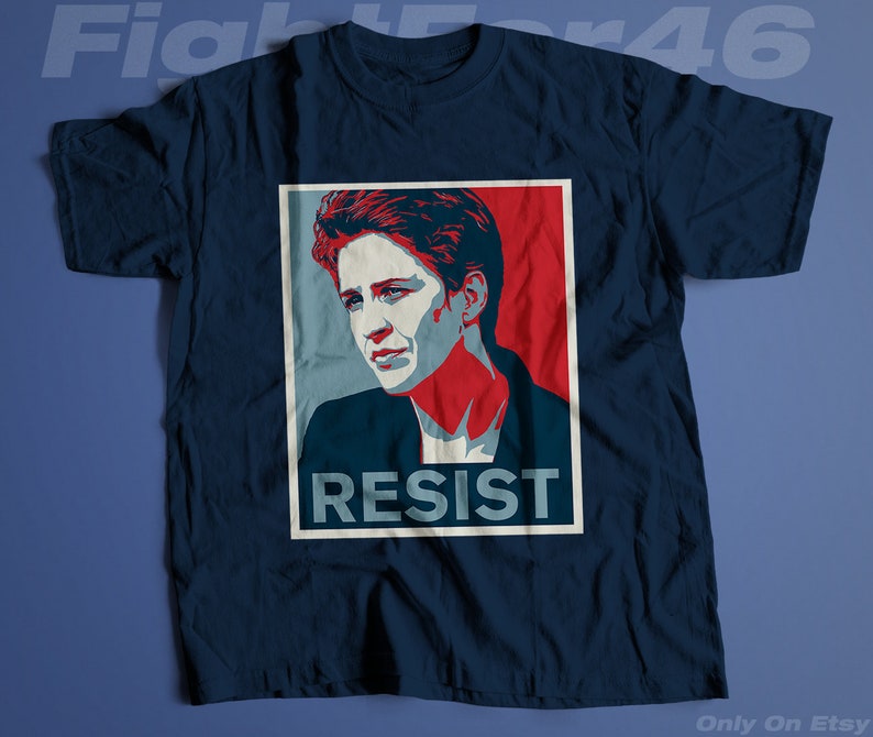 Maddow Resists Pay Attention To Trump Political News Resistance 2020 T-shirt Men's Unisex and Ladies Slim Fit Sizes image 2