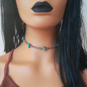 Ethnische Perlen Halsband, schwarze Perlen Halskette, Türkis Perlen Halskette, bunte Halsband, minimale Perlen Halsband, Boho Halsband, Geschenk für Sie