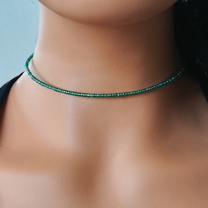 Green beaded choker, elegant beaded choker, dainty beaded choker, minimal beaded choker, beaded choker, boho choker, gift for her