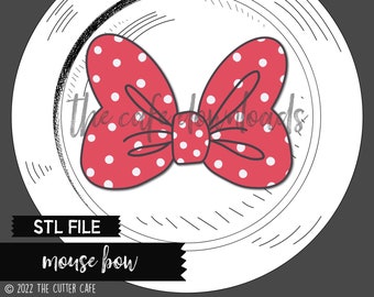 DIGITAL STL / Girly Mouse Bow / Puffy Hairbow / Keksausstecher Stl / Thecafe