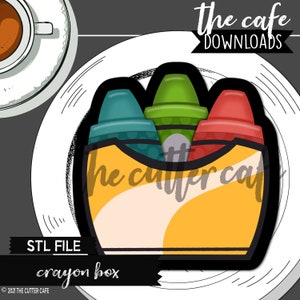 DIGITAL STL / Crayon Box  / School  / Cookie Cutter stl/ thecafe