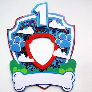 Dog Shaker Cake Topper SVG fichier en couches pour Machines de découpe | Téléchargement instantané inspiré d'une équipe de secours numérique sur le thème des chiens