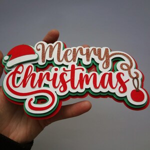 Adorno para tarta navideña SVG / Archivo de corte festivo en capas 3D / Descarga digital festiva para Cricut y Silhouette