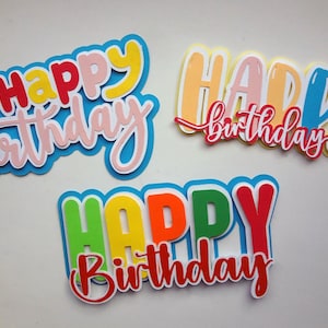 Bundle SVG en couches pour gâteaux d'anniversaire, décoration de fête de joyeux anniversaire, fichier de coupe en couches pour Cricut, téléchargement immédiat, png