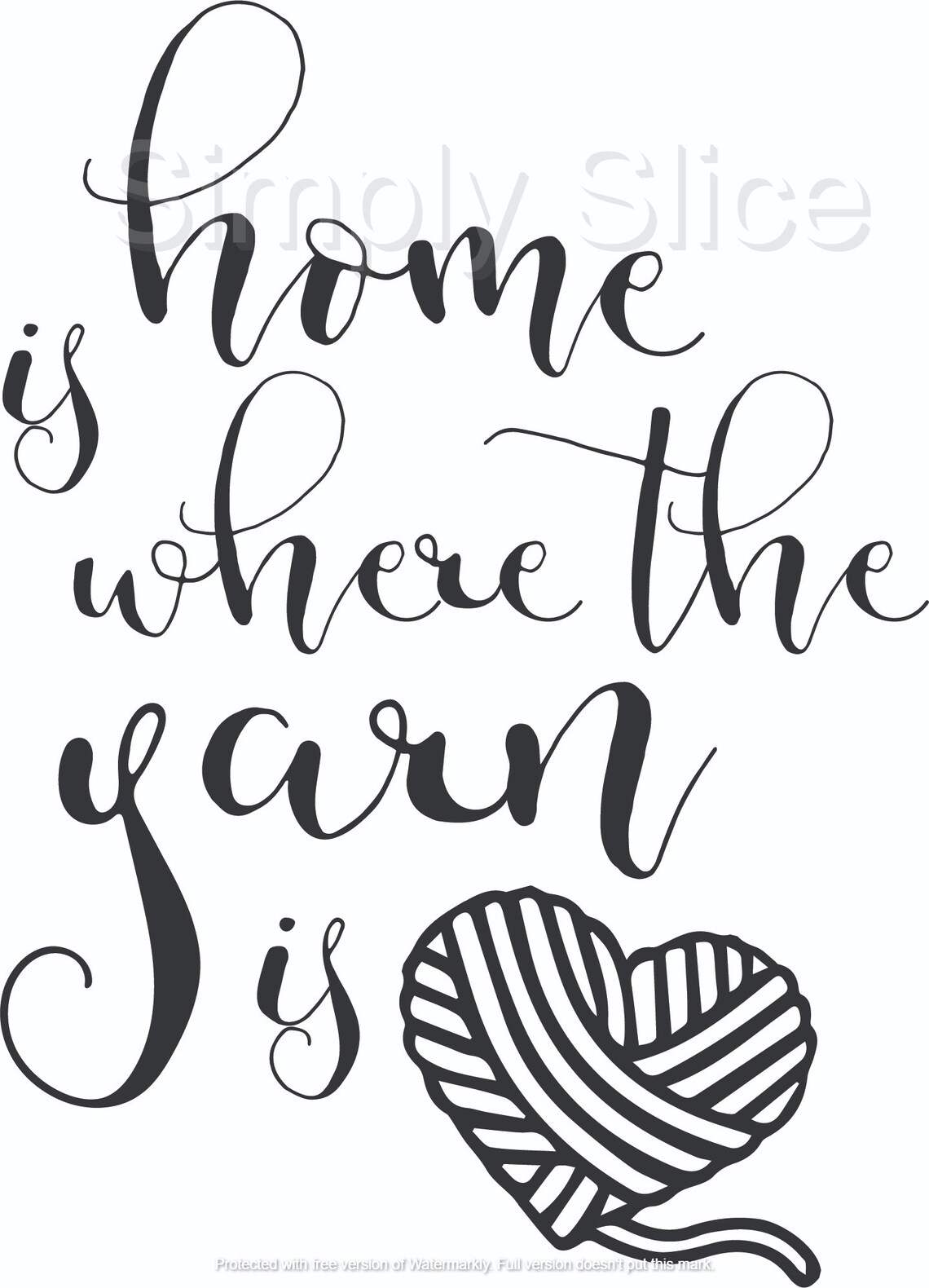 Yarn Heart SVG Home is where the yarn is yarn love svg Etsy Polska