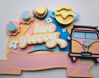 Groovy tårttoppare lager SVG, två groovy tårttoppare svg, hippy van lager svg, tårttoppare SVG, omedelbar nedladdning, Groovy van SVG