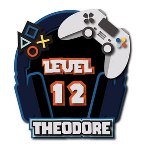 File SVG a strati per decorazioni per torte con controller per videogiochi per macchine da taglio / Decorazioni per torte digitali ispirate ai videogiochi / Level Up / Download immediato