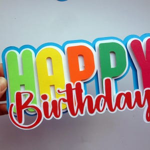 Gâteau d'anniversaire en couches SVG, décoration de fête de joyeux anniversaire, fichier de coupe en couches pour Cricut, téléchargement immédiat, png