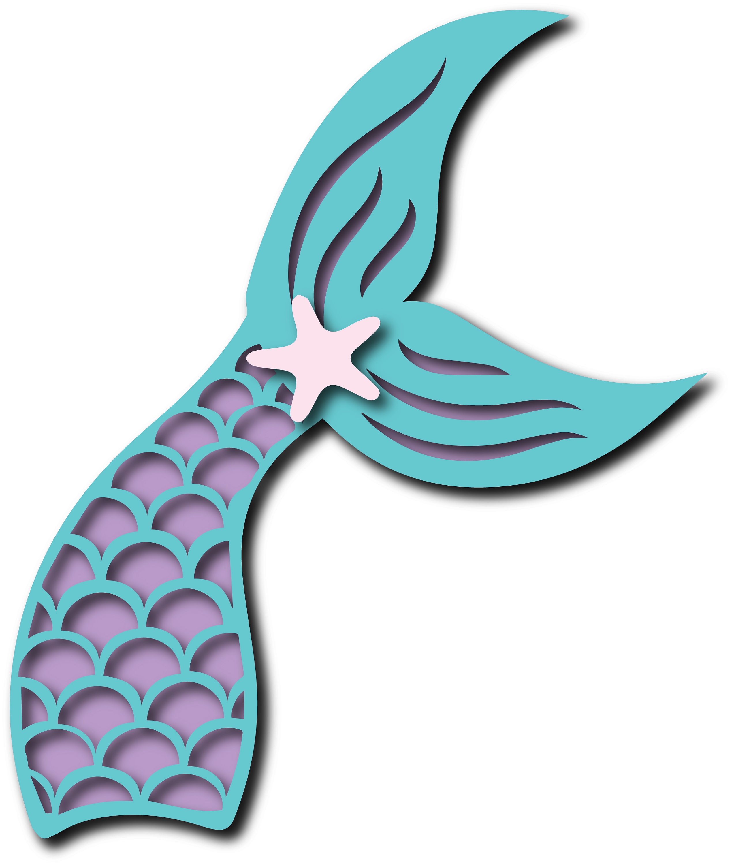 3d Layered Mermaid Tail Mermaid Tail Cake Topper Svg Mermaid - Etsy