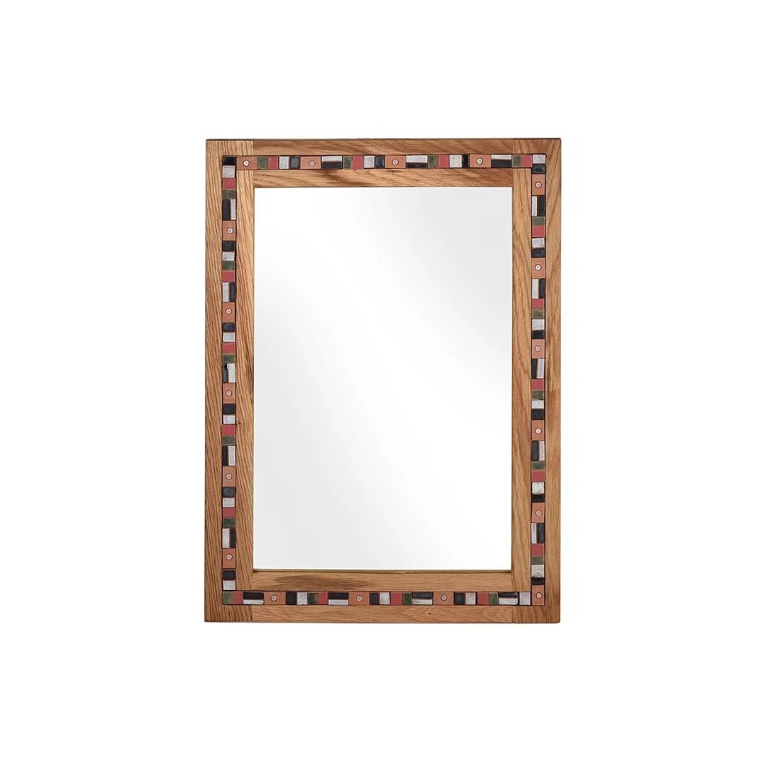 Decorative Wooden Wall Mirror Ceramic Ornate Bohem Hanging Etsy