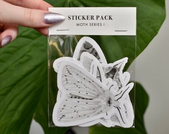 Stickerpakket - Surreal Moths (Series I). Mat vinyl, weerbestendige stickers