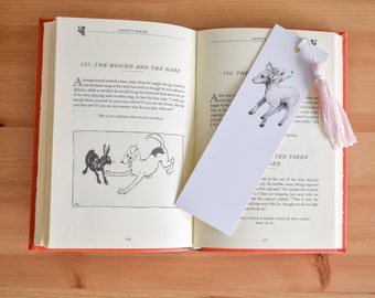 Bookmark – Two headed lamb (white). Whimsical Illustration. Gemini art