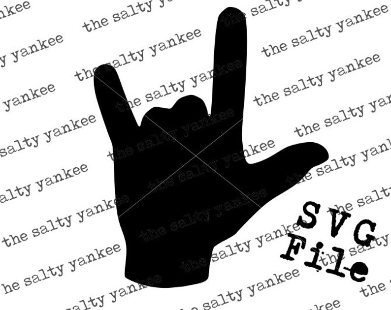 Download ASL Sign Language I Love You Silhouette Clipart SVG Vector ...
