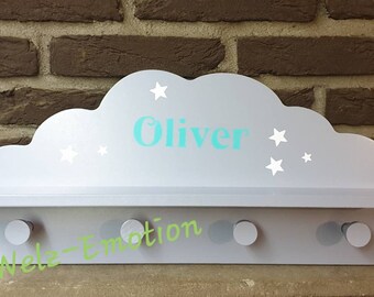 Kindergarderobe Wolke personalisiert mit dem eigenem Namen