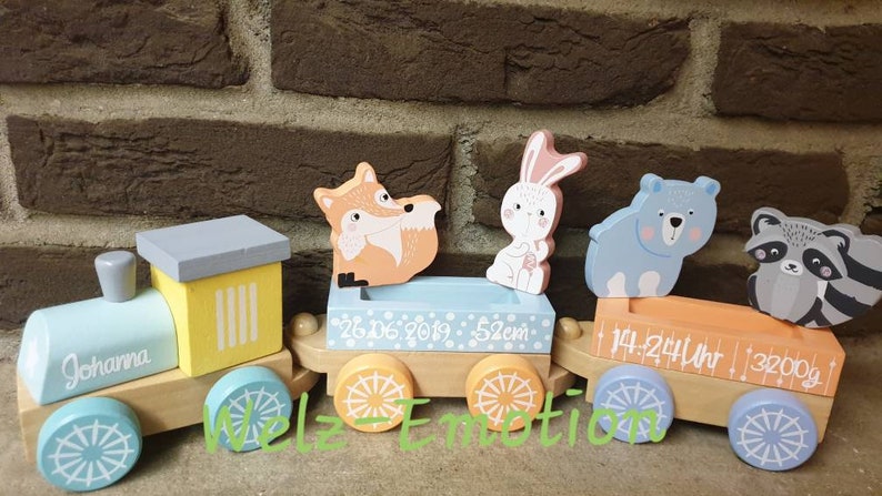 Holz Eisenbahn / Zug / Personalisiert / Geschenk / Geburt / | Etsy