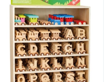 Holz Eisenbahn / Namenszug / Buchstabenzug/ Zug / Personalisiert / Geschenk  / Geburt / Taufe / Baby / Bunt / Natur