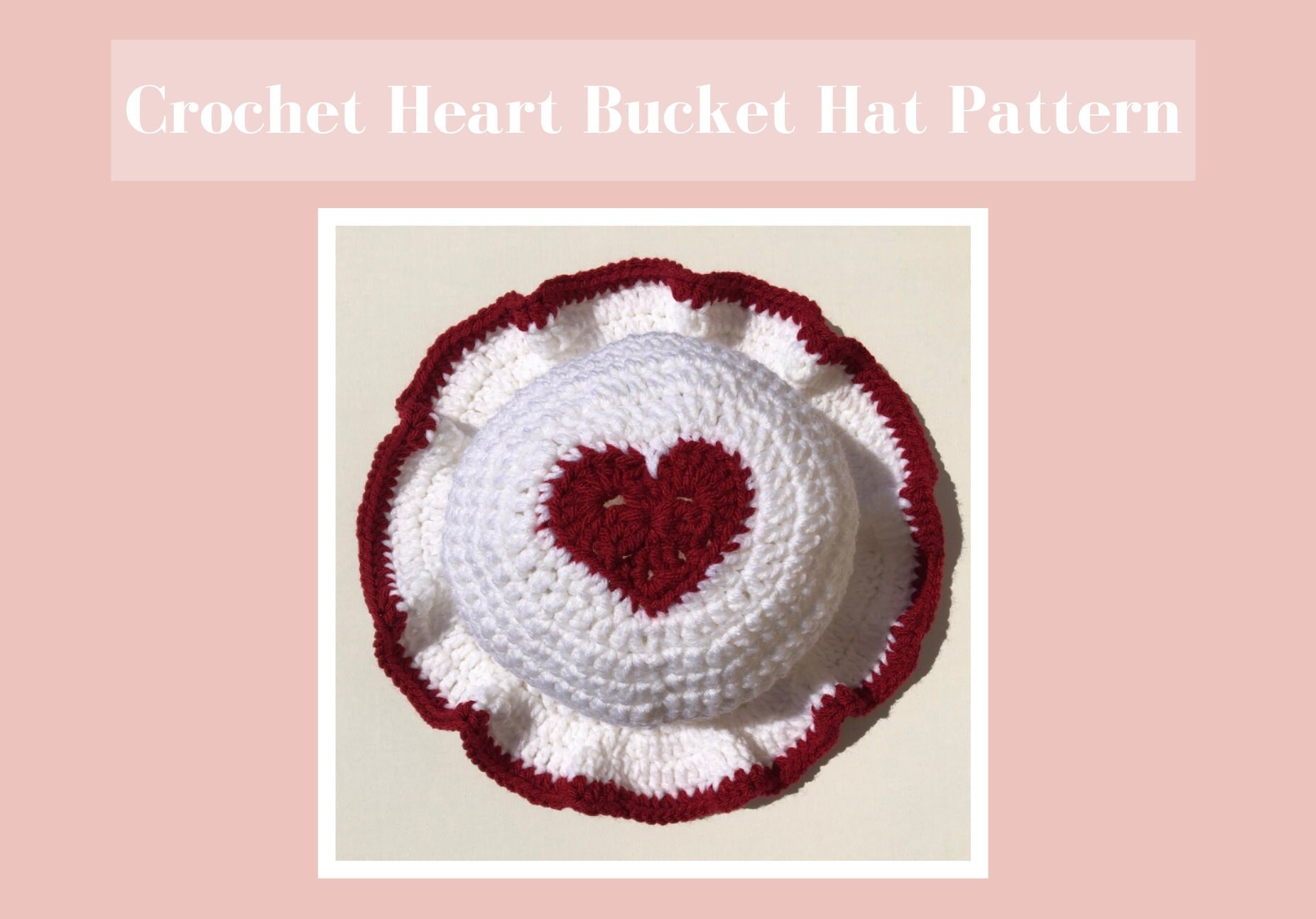 Crochet Heart Bucket Hat Pattern 