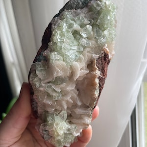 Funky Green Apophyllite and Heulandite Cluster