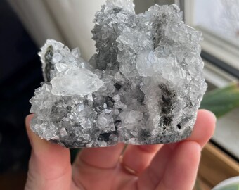 Apophyllite on Black Matrix